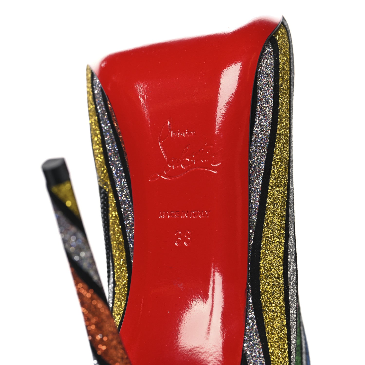 Christian Louboutin Suede Stripyglitter So Kate Booty 100 Ankle Boots 38 Multi 7 of 8