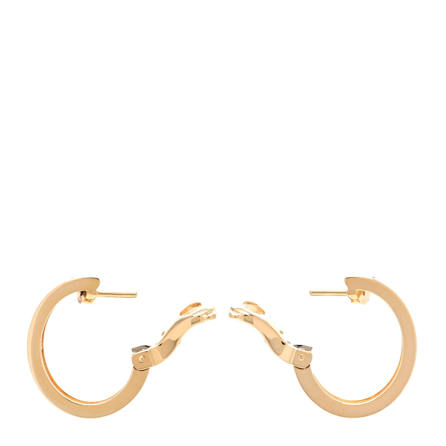 Cartier 18K Yellow Gold 2 Diamond 5.5mm LOVE Hoop Earrings 3 of 5