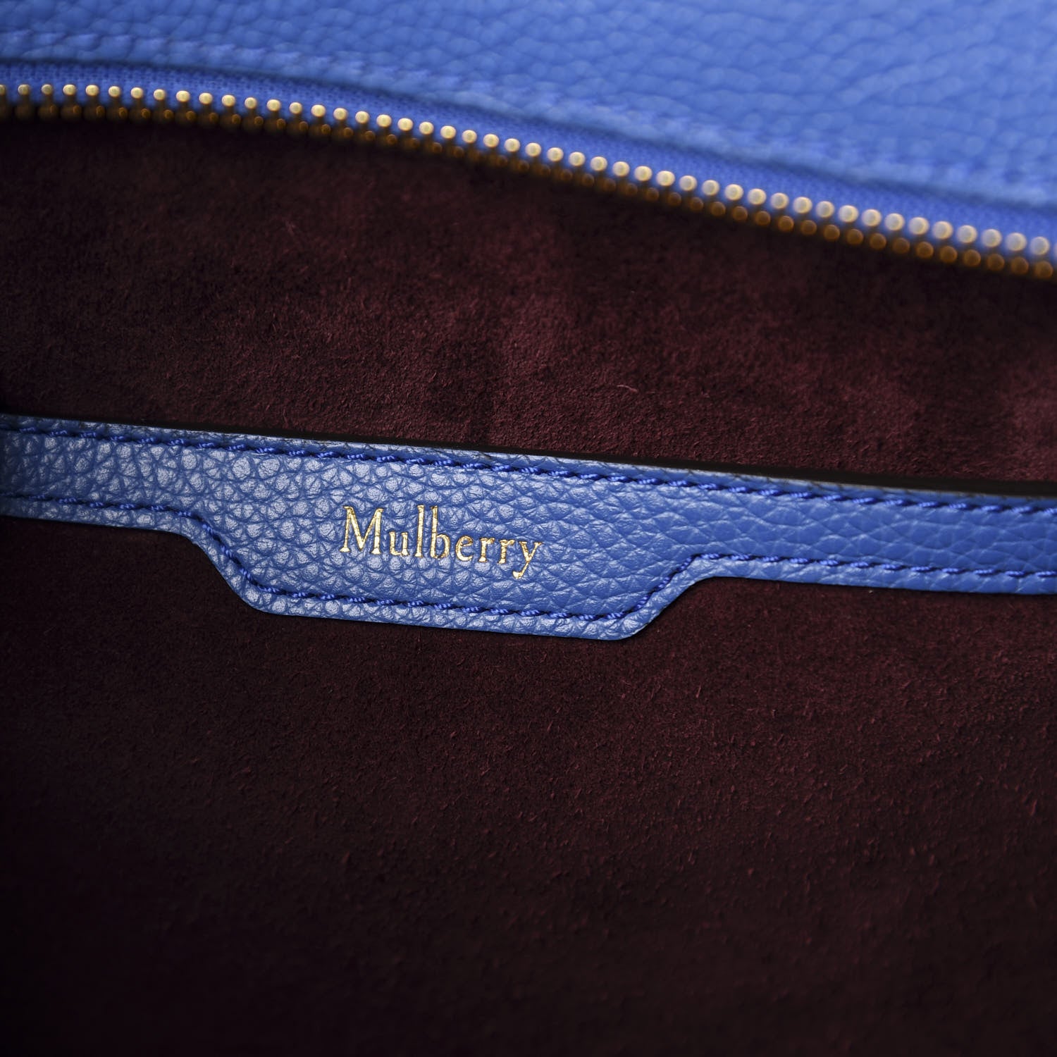 Mulberry Small Classic Grain Small Bayswater Zip Tote Porcelain Blue 6 of 9
