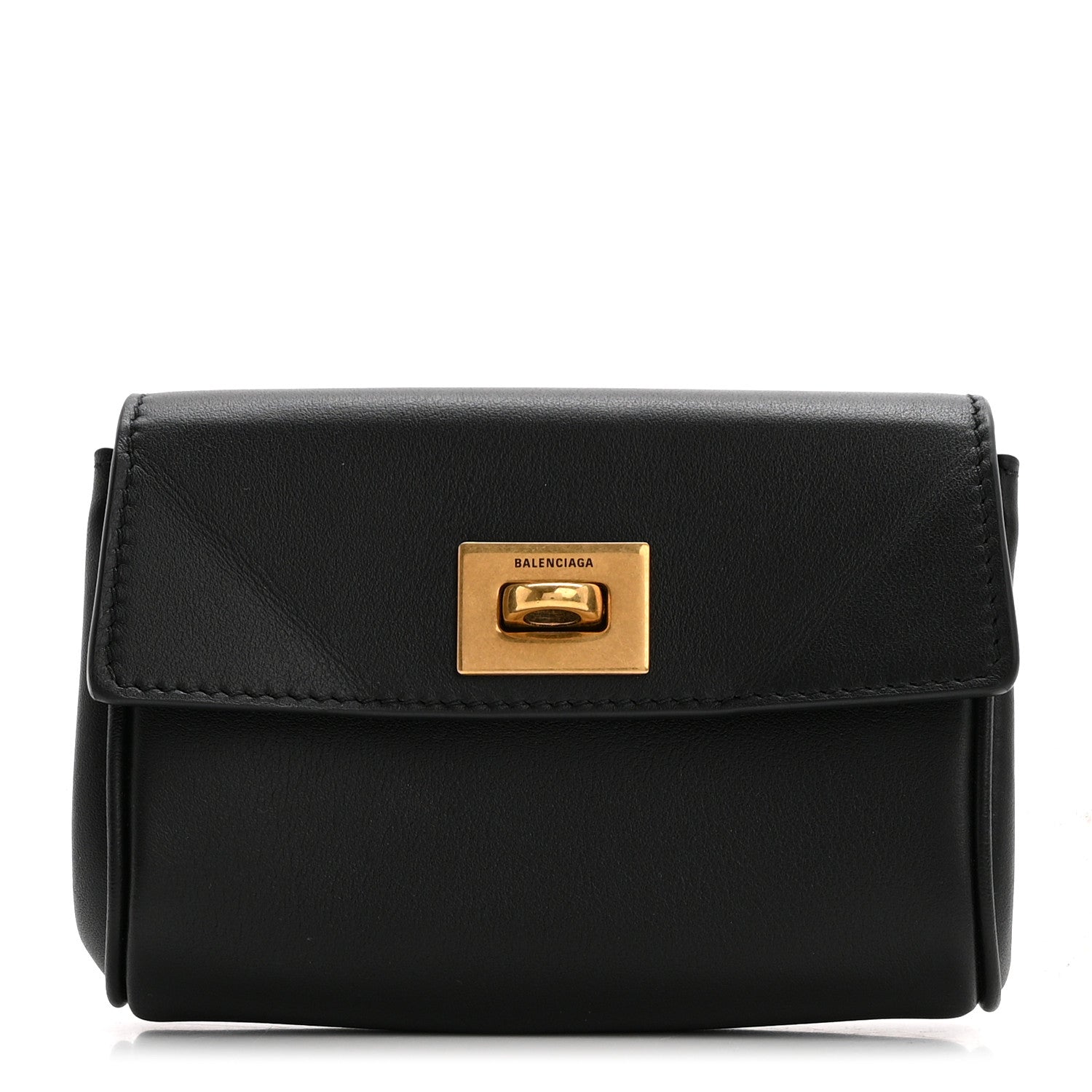 Balenciaga Natural Smooth Calfskin Rodeo Flap Wallet Black 1 of 8