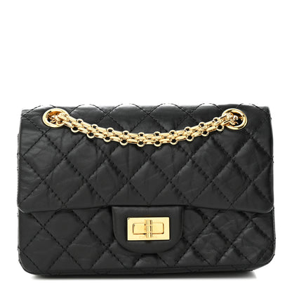 Chanel Aged Calfskin Quilted 2.55 Reissue Mini Flap Black 1 of 11