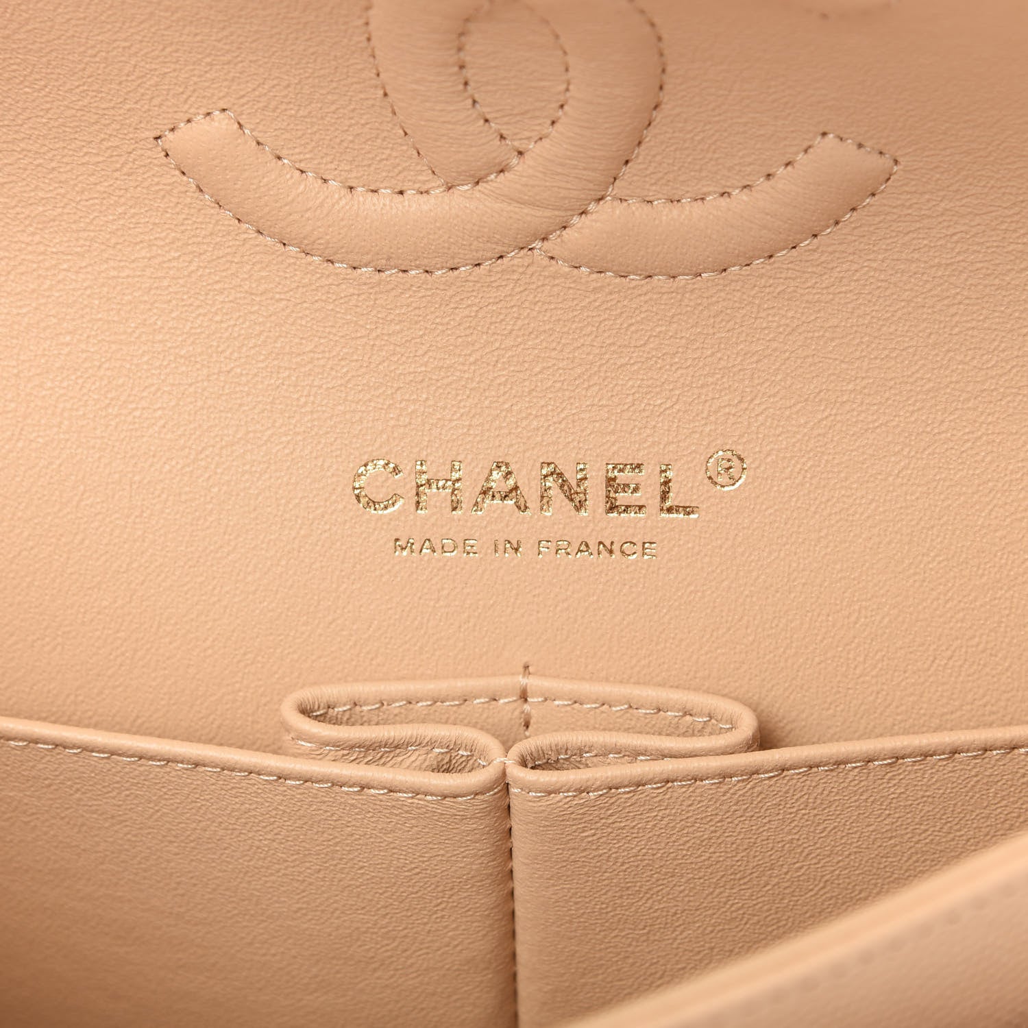 Chanel Caviar Quilted Medium Double Flap Light Beige 8 of 10