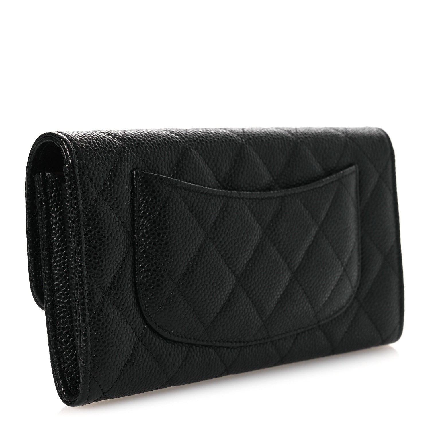 Chanel Caviar Quilted Large Gusset Flap Wallet Black 3 of 10