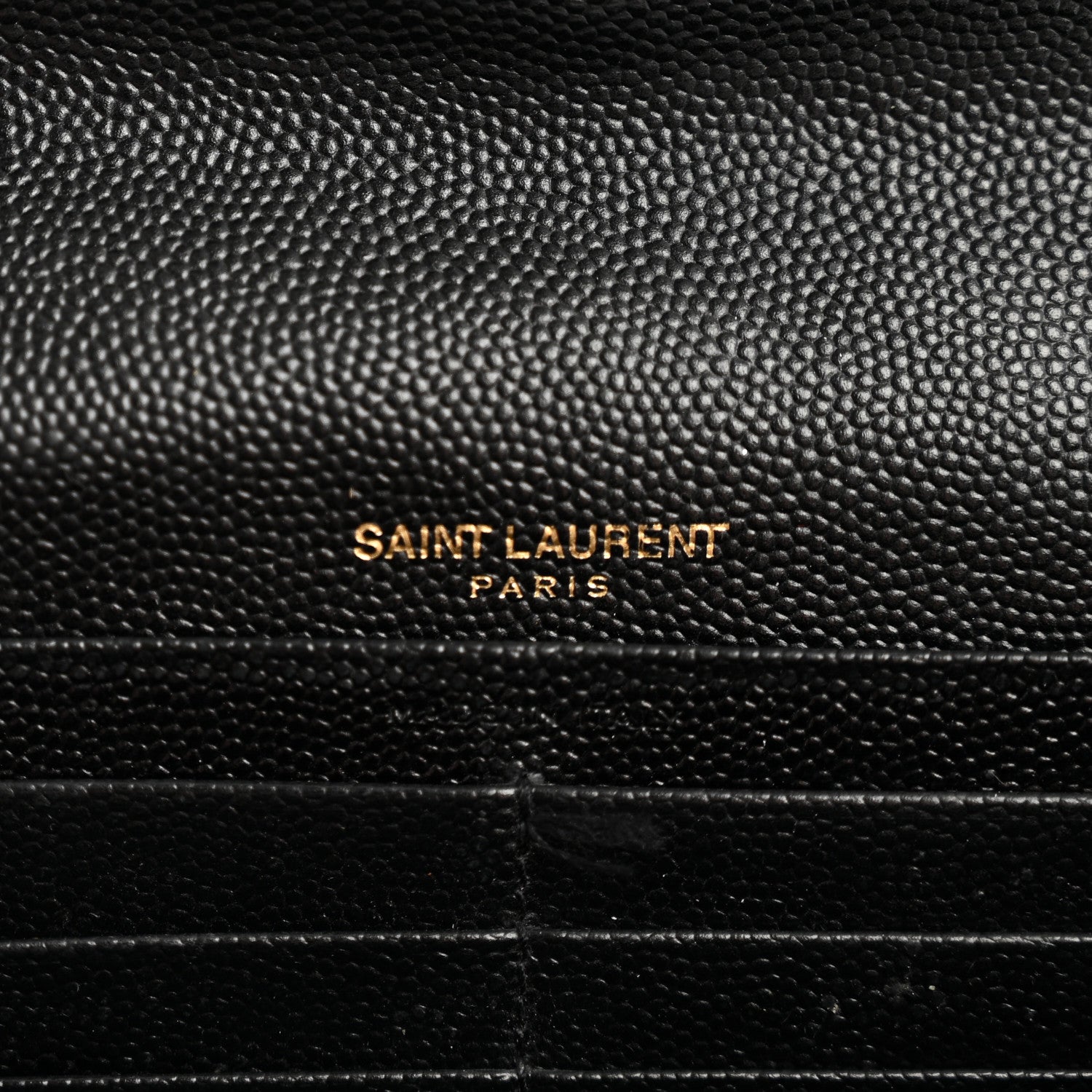 Saint Laurent Grain De Poudre Matelasse Chevron Monogram Flap Wallet Black 6 of 13