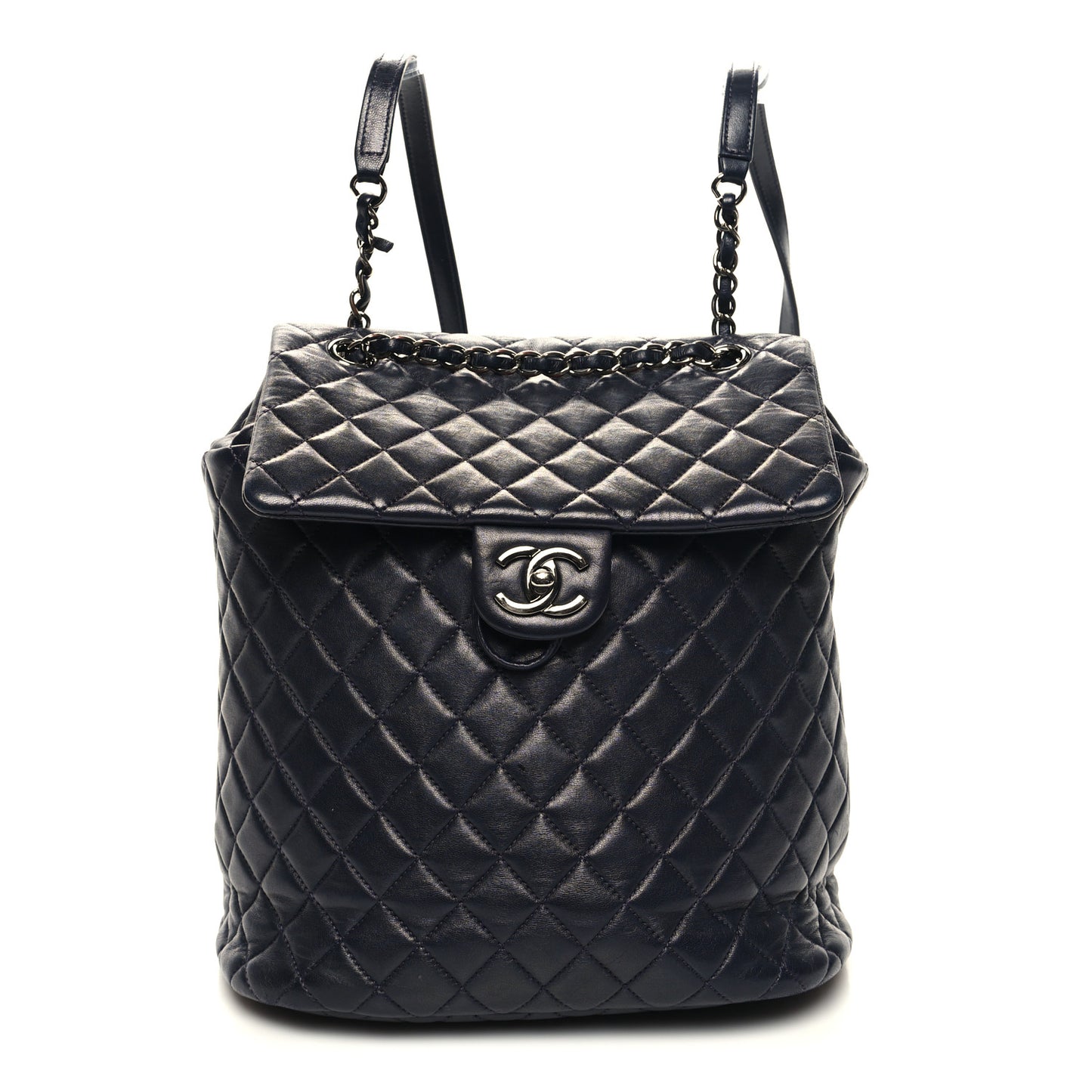 Lambskin Quilted Large Urban Spirit Backpack Navy