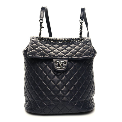 Chanel Lambskin Quilted Large Urban Spirit Backpack Navy 1 of 12