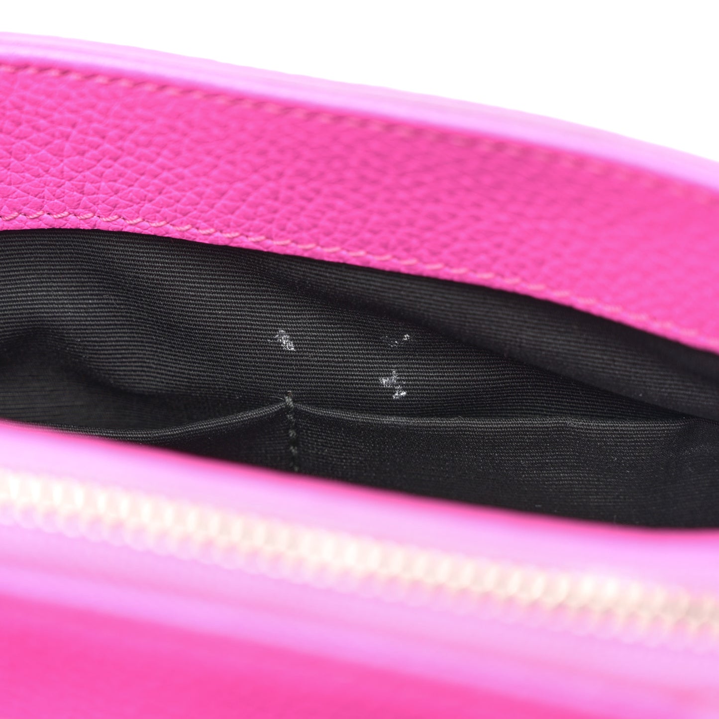 Grained Calfskin Le Dix Mini Soft Cartable Rose Fluo