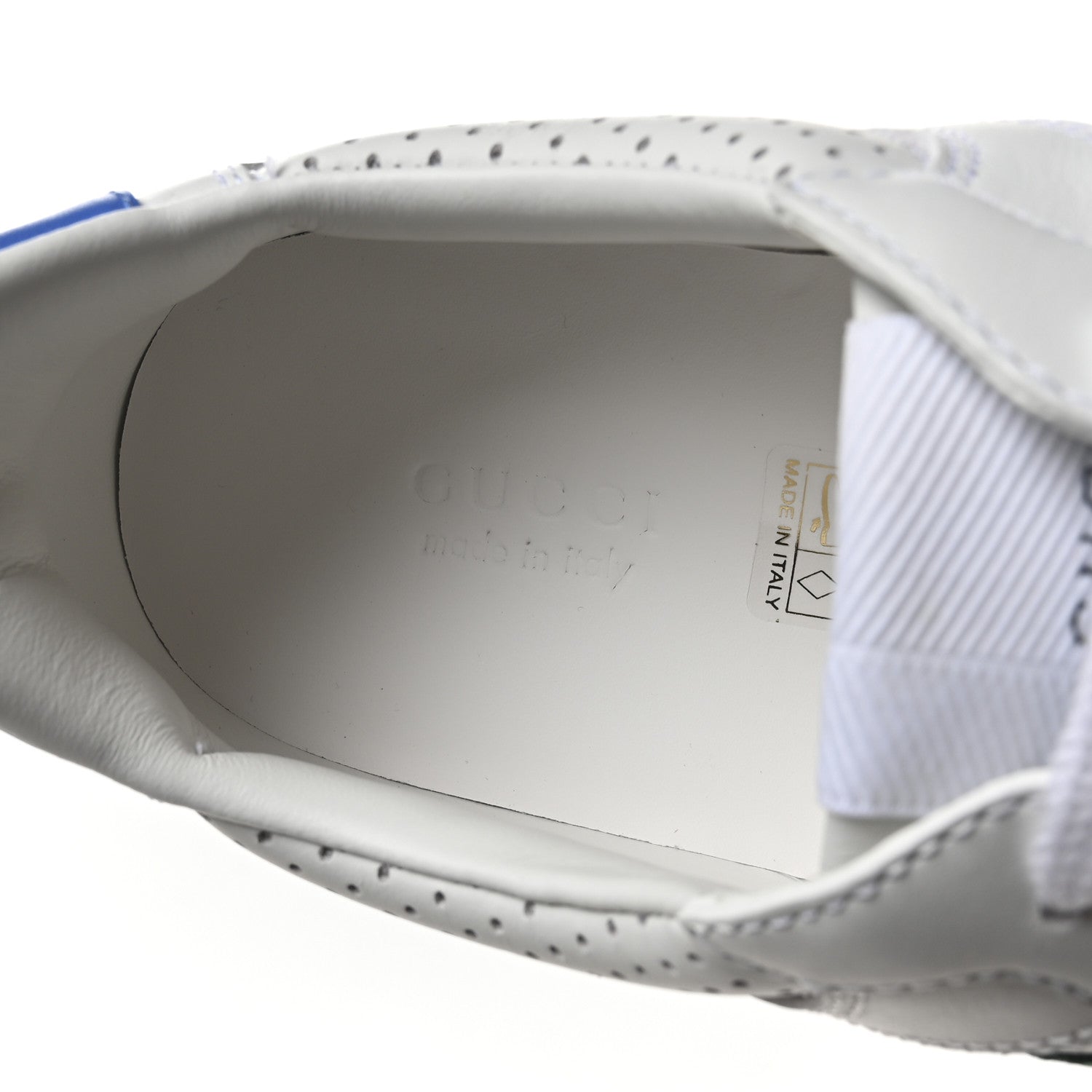 Gucci Calfskin Web Perforated Womens Platform 55mm Sneakers 39 White Bright Splash 7 of 9
