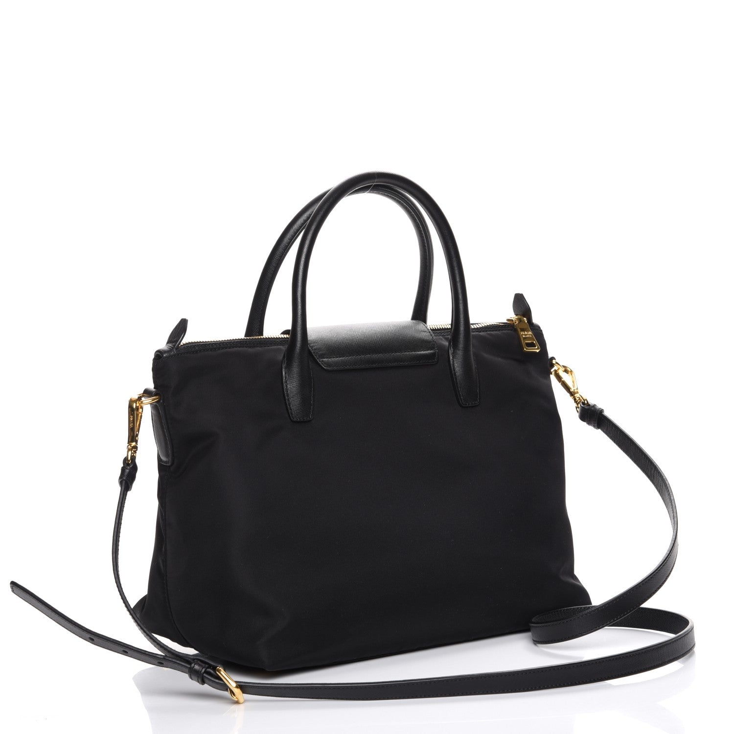 Prada Saffiano Tessuto Nylon Tote Nero Black 4 of 9