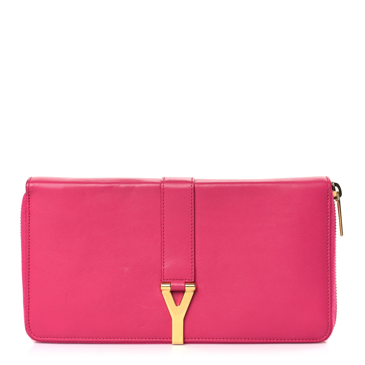 Saint Laurent Calfskin Classic Y Ligne Zip Around Wallet Fuchsia 1 of 6