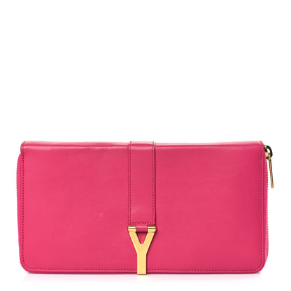 Saint Laurent Calfskin Classic Y Ligne Zip Around Wallet Fuchsia 1 of 6