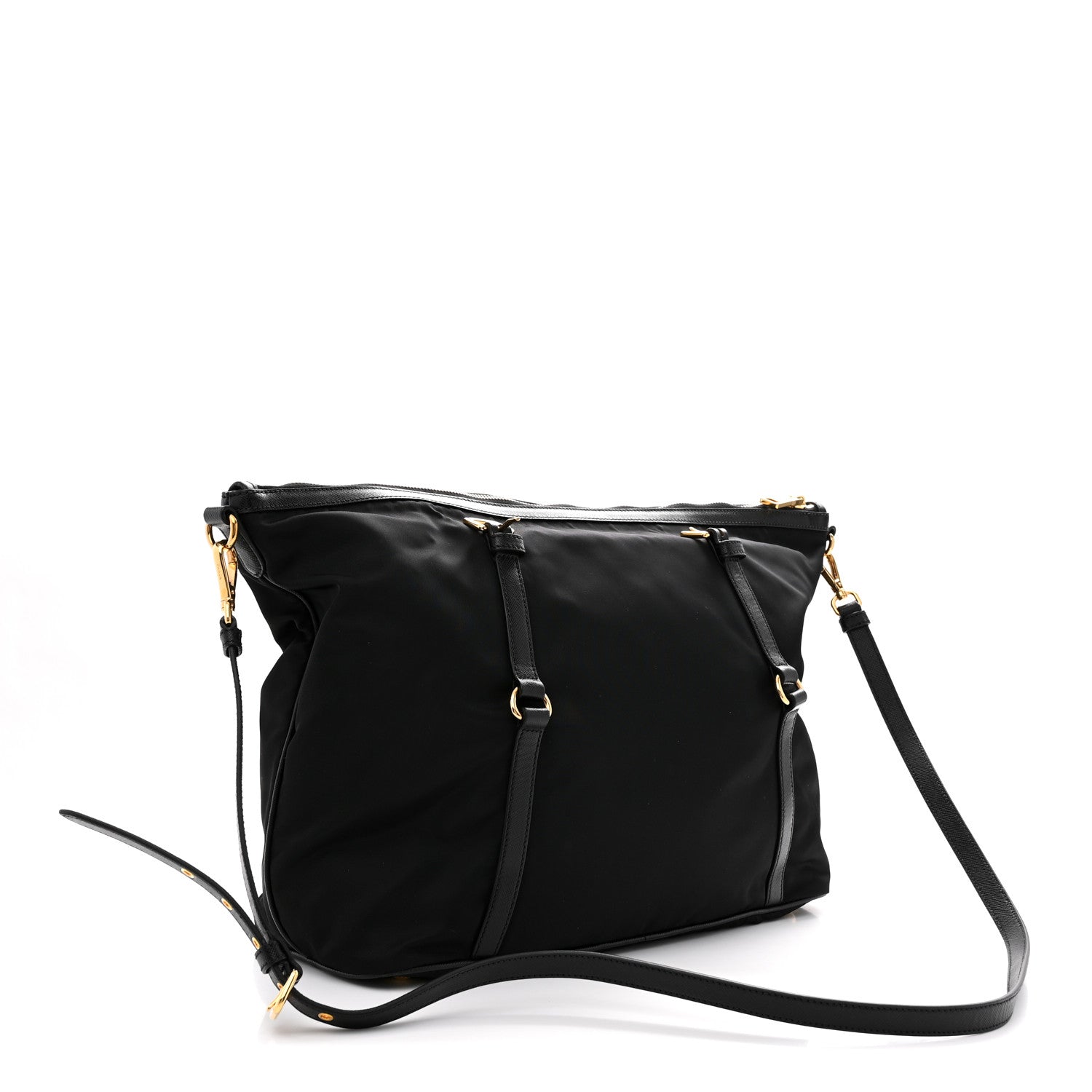 Prada Saffiano Tessuto Nylon Shopping Tote Black 1882095