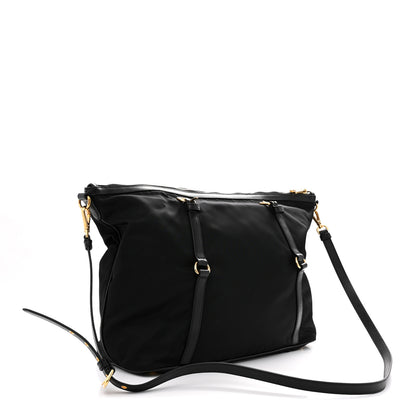 Prada Saffiano Tessuto Nylon Shopping Tote Black 3 of 11
