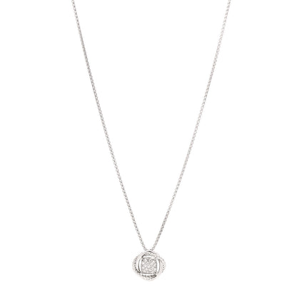 David Yurman Sterling Silver Diamond 7mm Infinity Pendant Necklace 1 of 5