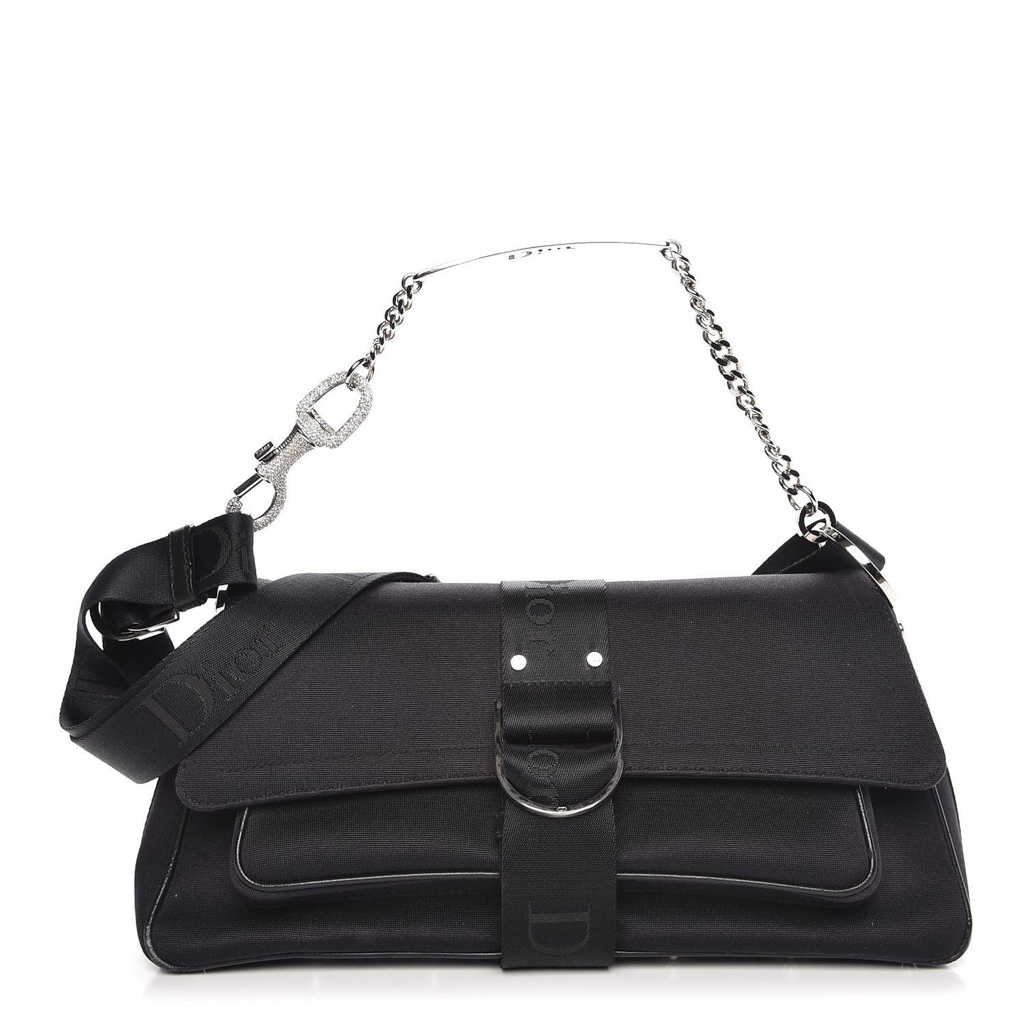 Silk Jersey Crystal Hardcore Clutch Black