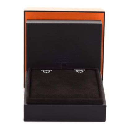Hermes 18K White Gold Diamond Finesse Earrings 5 of 5