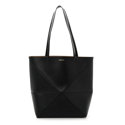 Loewe Shiny Calfskin Medium Puzzle Fold Tote Black 1 of 10