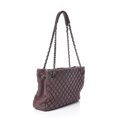 Chanel Iridescent Calfskin Small New Bubble Quilt Tote Plum 3 of 10
