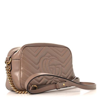 Gucci Calfskin Matelasse Small GG Marmont Chain Shoulder Bag Porcelain Rose 3 of 13