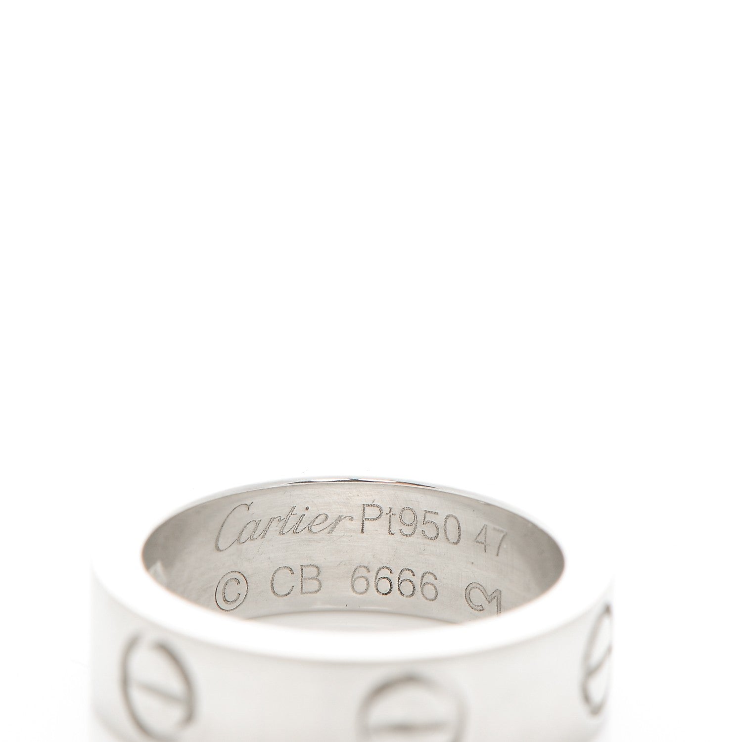 Cartier Platinum Diamond 5.5mm LOVE Ring 47 4.25 4 of 5