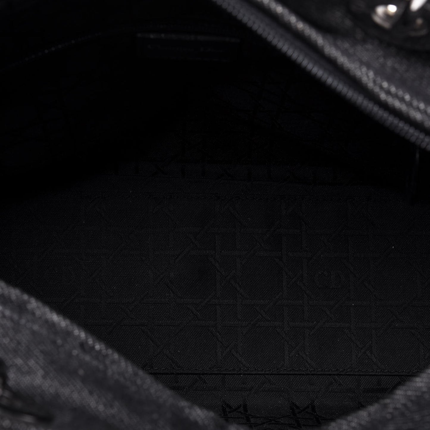 Denim Cannage Large Lady Dior Black