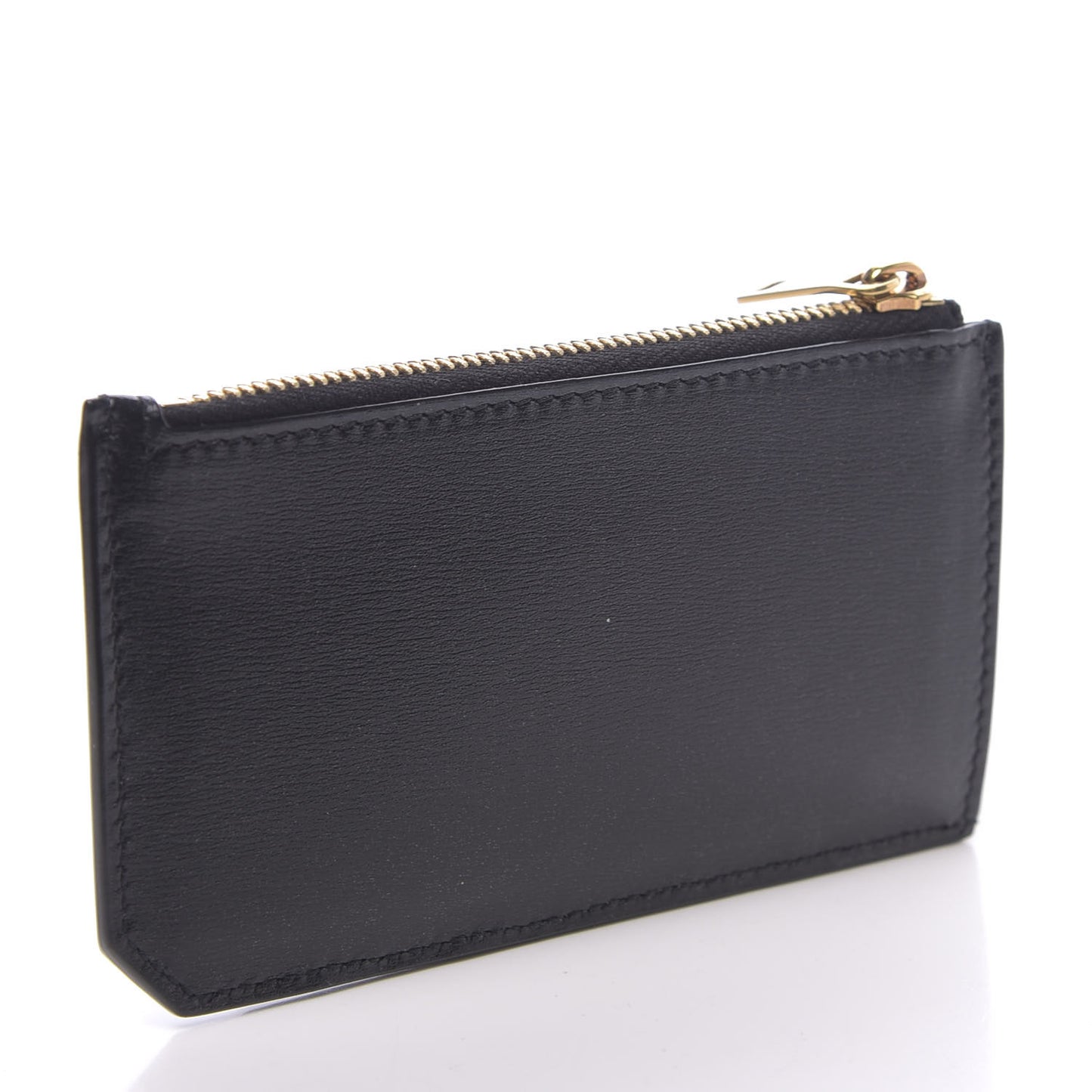 Grained Calfskin Monogram 5 Fragments Zip Pouch Card Holder Black