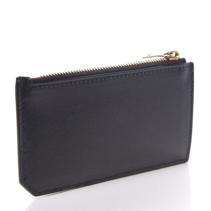 Saint Laurent Grained Calfskin Monogram 5 Fragments Zip Pouch Card Holder Black 3 of 7