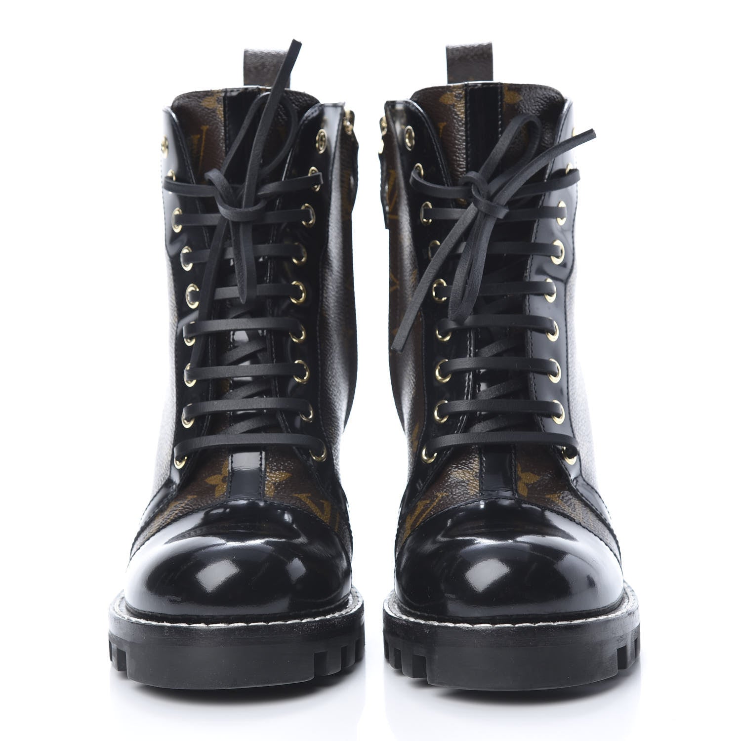 Louis Vuitton Patent Calfskin Monogram Star Trail Ankle Boots 39 Black 2 of 7