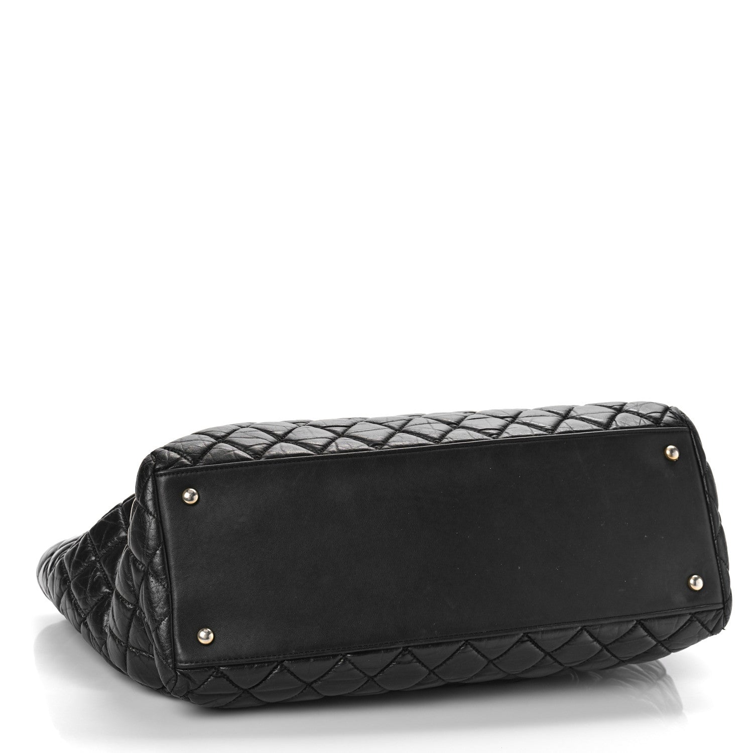 Chanel Aged Calfskin Quilted Large Coco Handle Shopping Tote Black 4 of 12