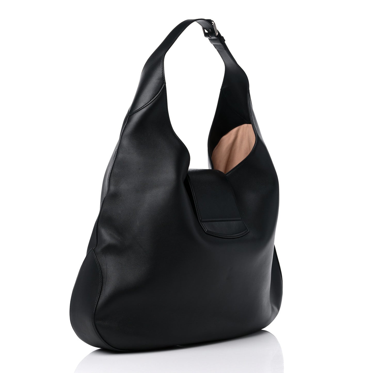 Calfskin Dog Embroidered Extra Large Dionysus Hobo Black