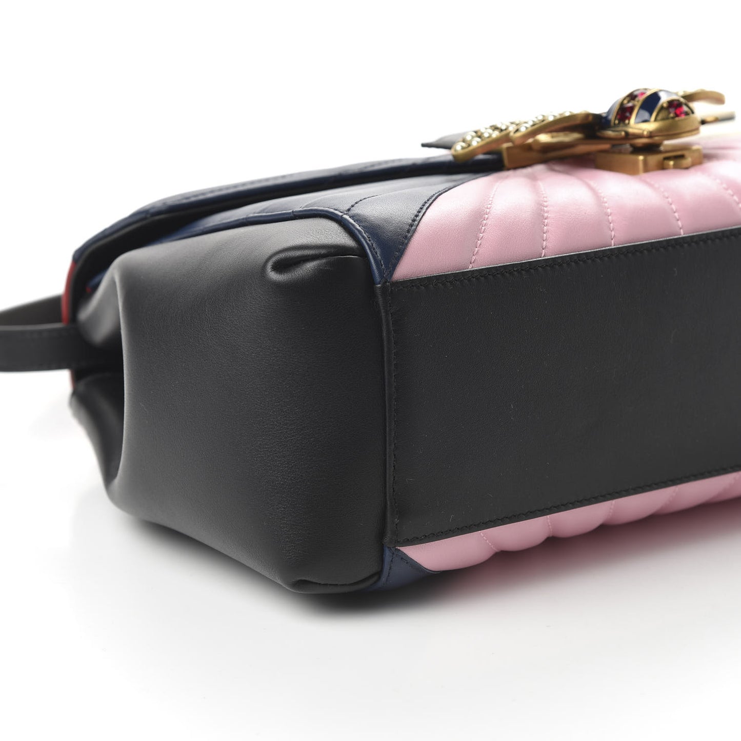 Calfskin Bamboo Trapuntata Queen Margaret Top Handle Bag Blue Agata Hibiscus Red Mystic White Sugar Pink
