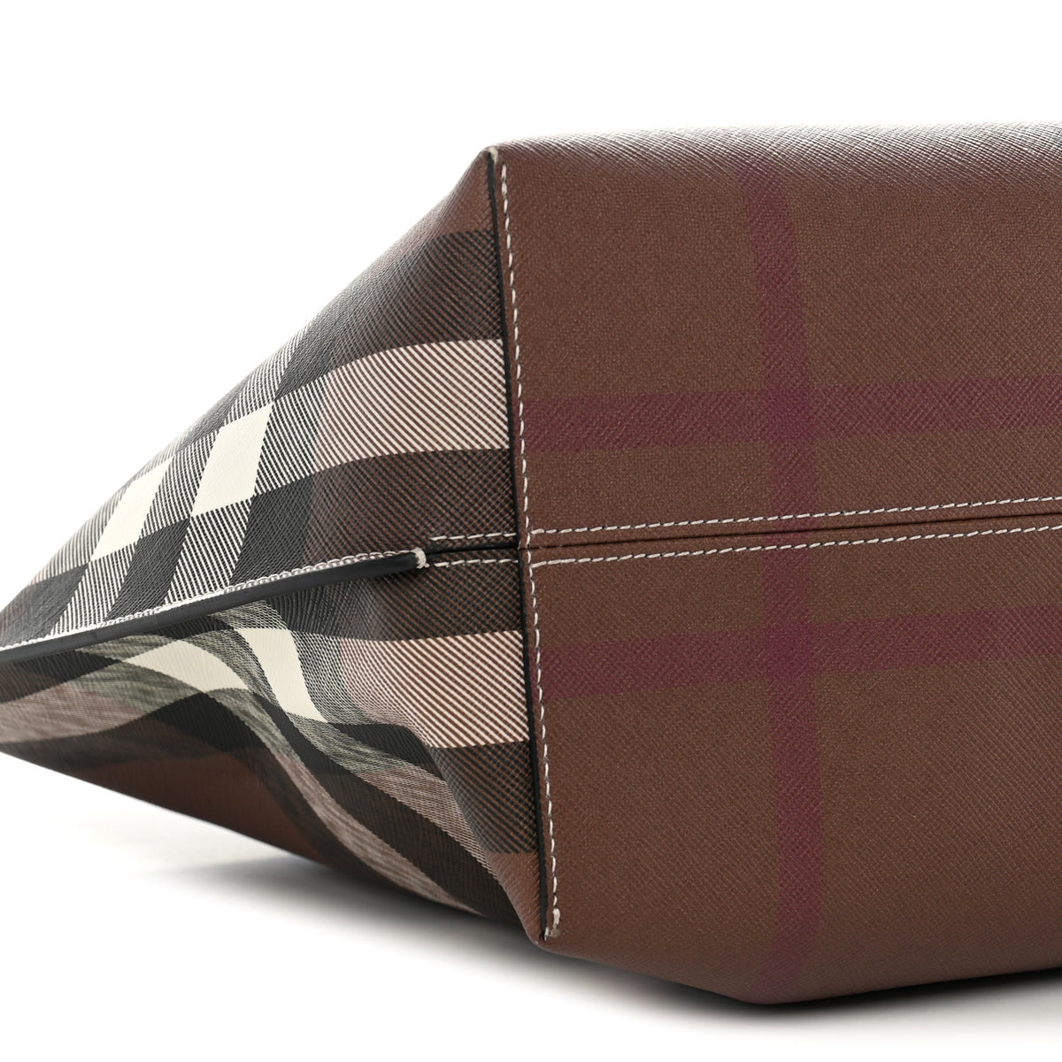 E-Canvas Check Medium Soft TB Tote Dark Birch Brown