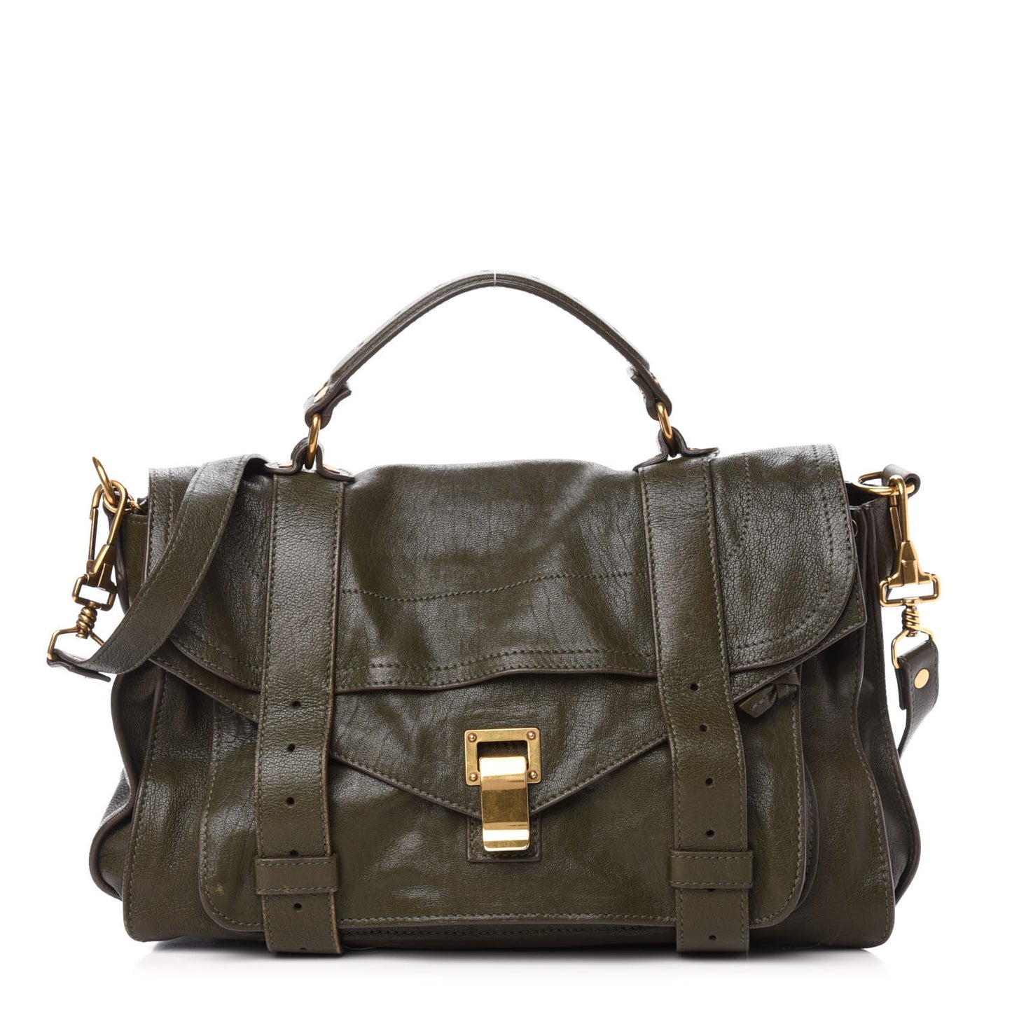Lambskin PS1 Medium Satchel Military