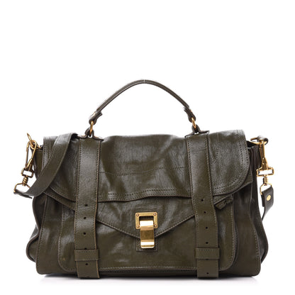 Proenza Schouler Lambskin PS1 Medium Satchel Military 1 of 15