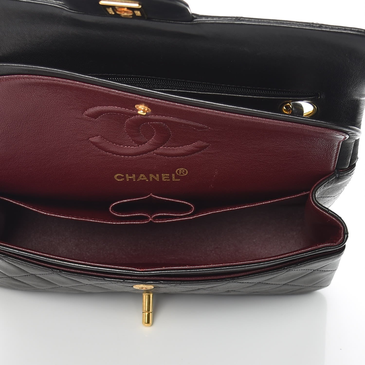 Chanel Lambskin Quilted Small Double Flap Black 6 of 17