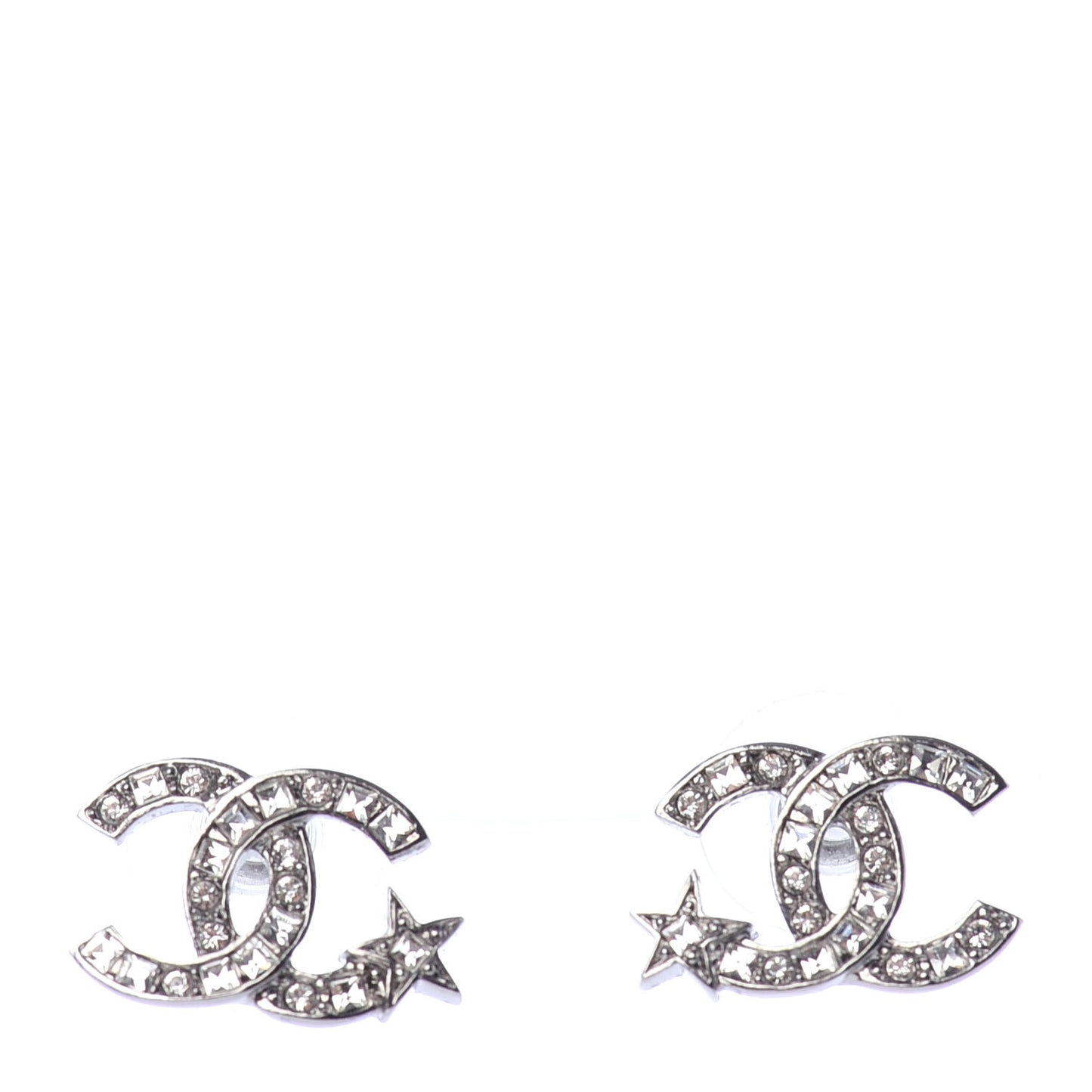 Crystal CC Starfall Earrings Silver