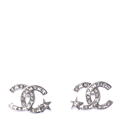 Chanel Crystal CC Starfall Earrings Silver 1 of 4