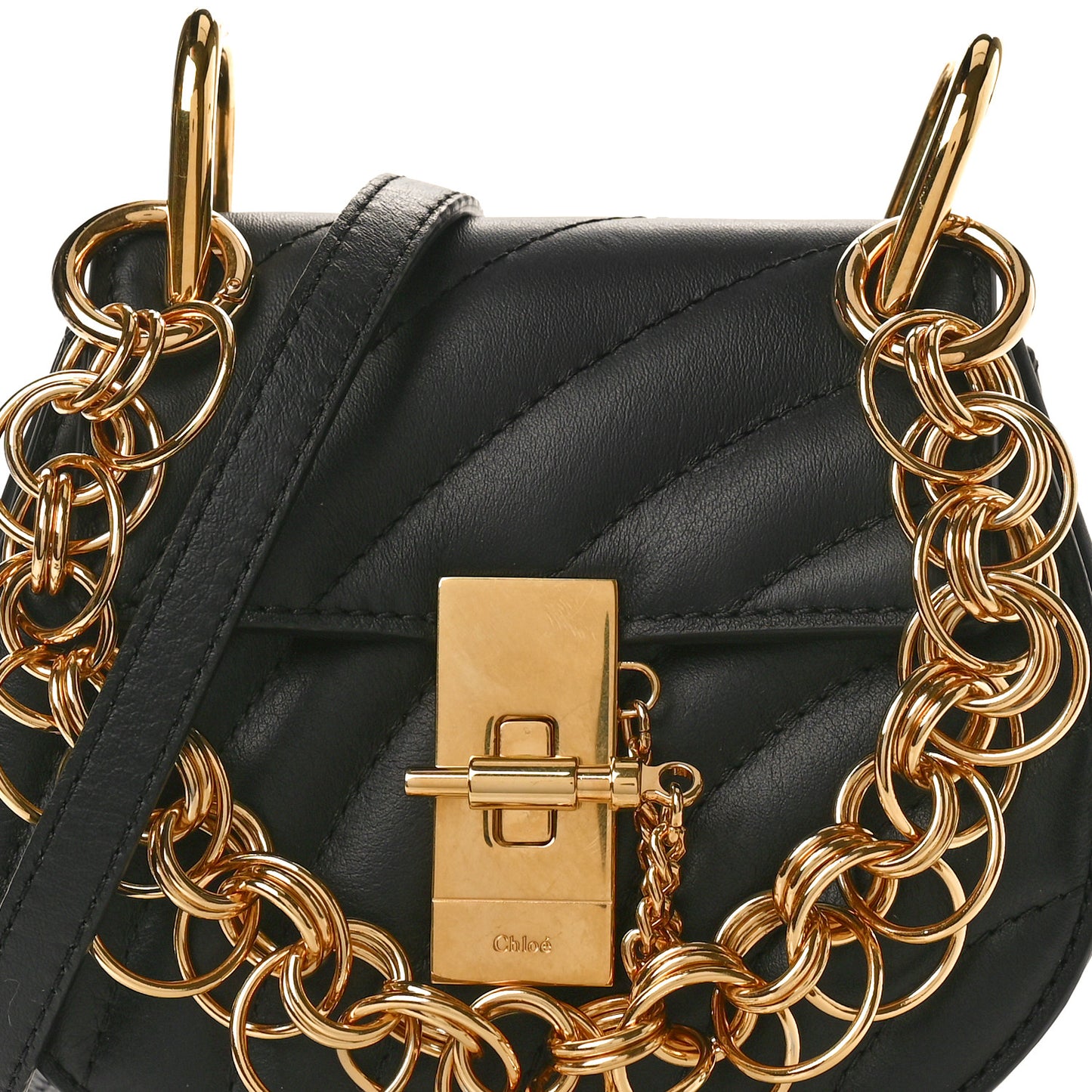 Calfskin Quilted Nano Drew Bijou Shoulder Bag Black