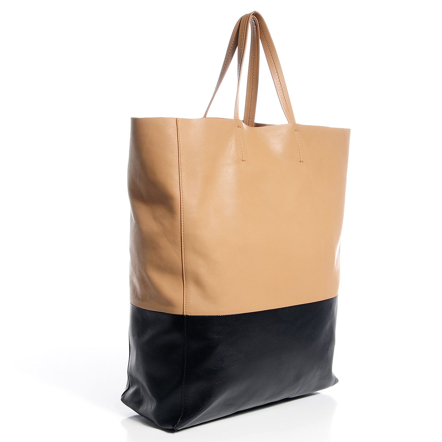 Lambskin Vertical Bi-Cabas Apricot Black