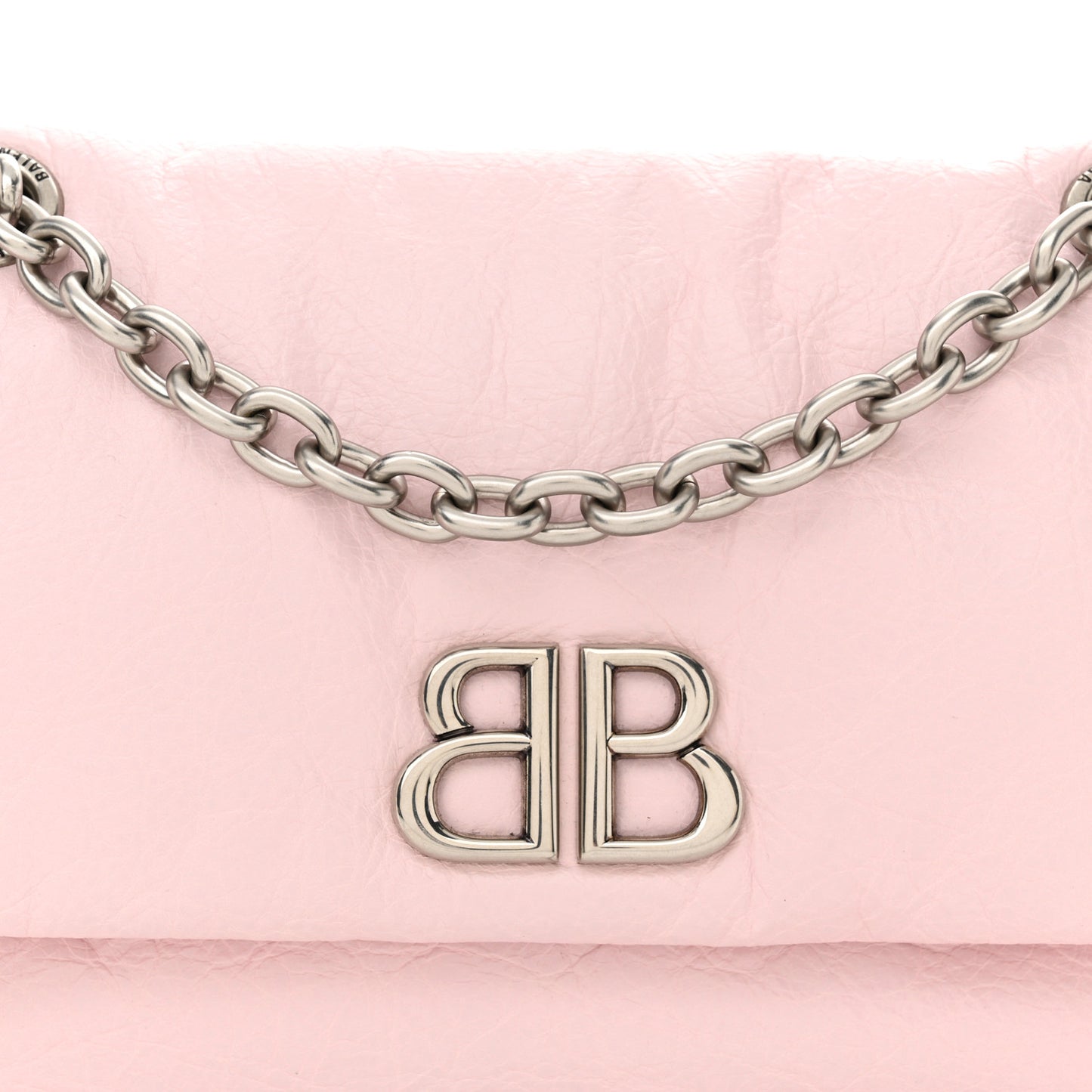 Arena Calfskin Mini Monaco Chain Shoulder Bag Petal Pink