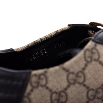 Gucci GG Supreme Monogram Mens Low Top Sneakers 9.5 Black Beige Ebony 10 of 11