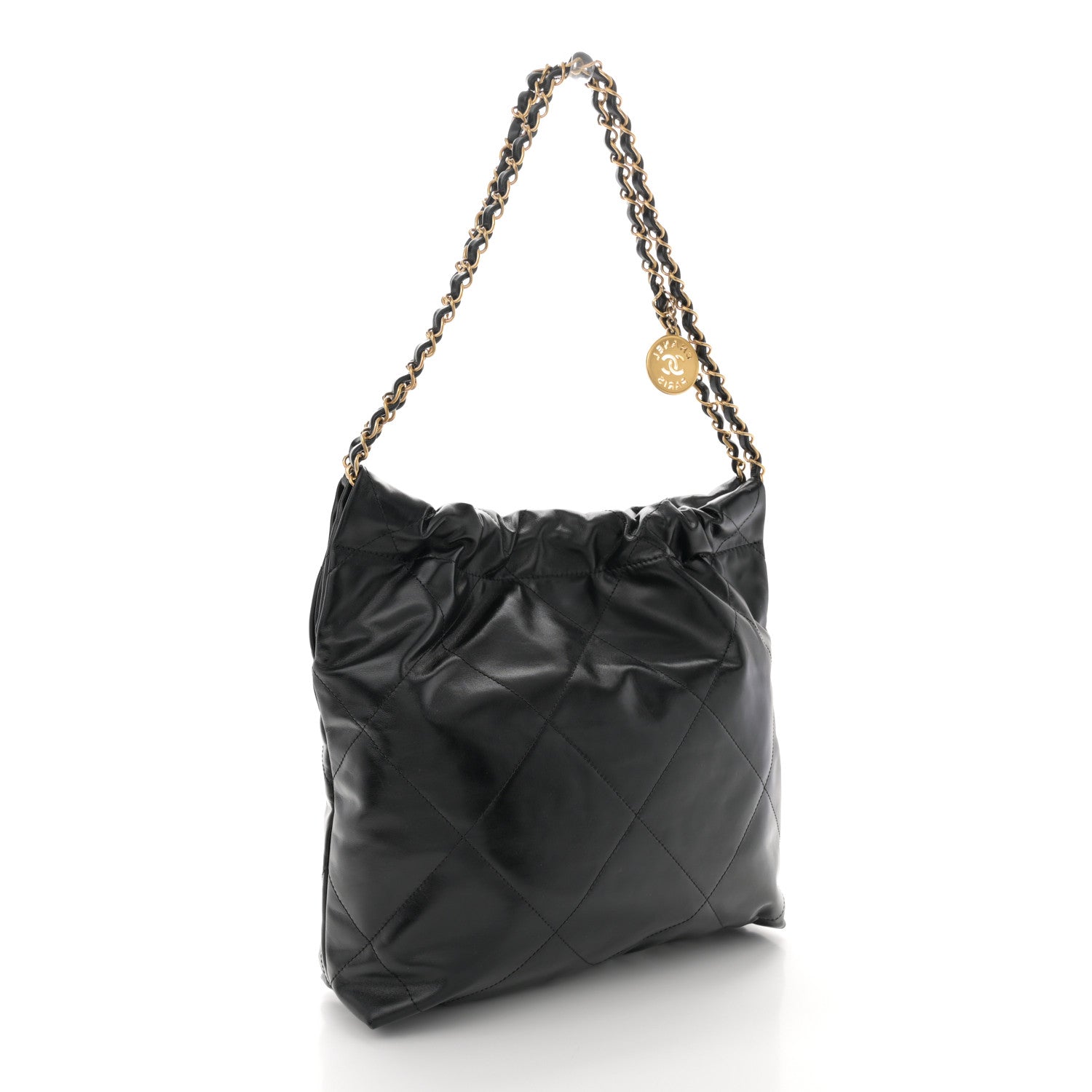 Chanel Shiny Calfskin Quilted Small Chanel 22 Black 4 of 13