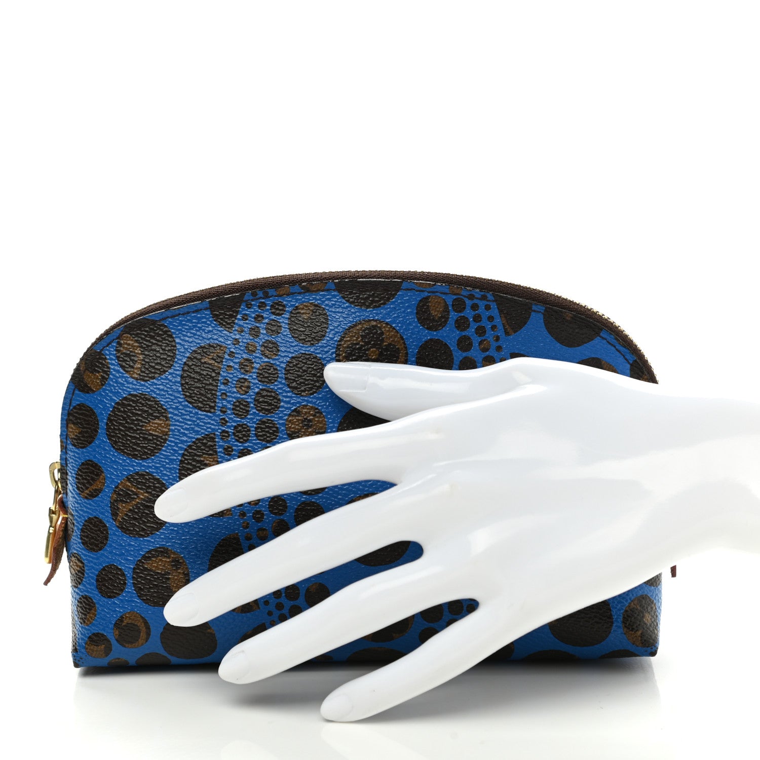 Louis Vuitton Monogram Kusama Pumpkin Dots Cosmetic Pouch Blue 3 of 7