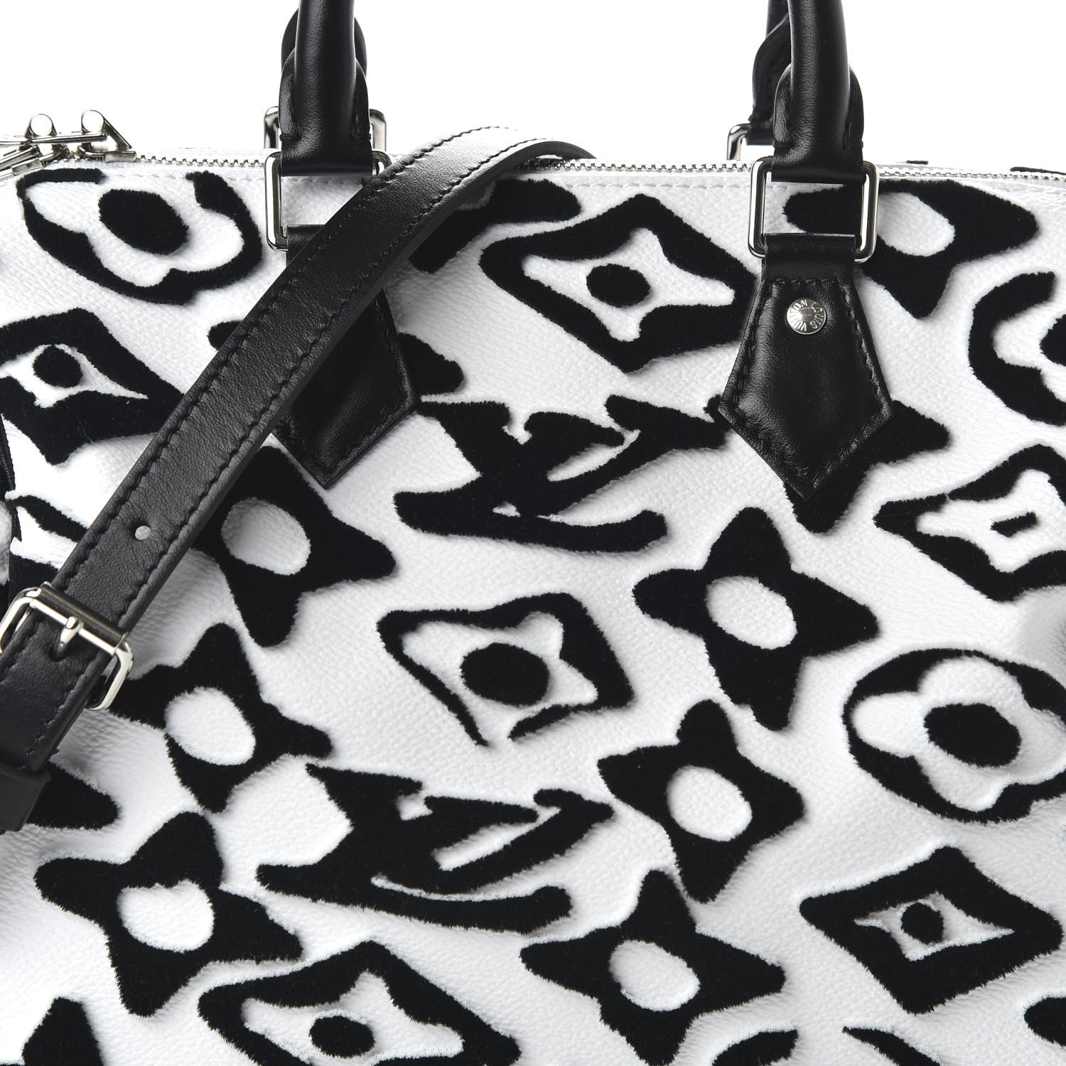 Louis Vuitton X UF Tufted Monogram Speedy Bandouliere 25 White Black 9 of 9