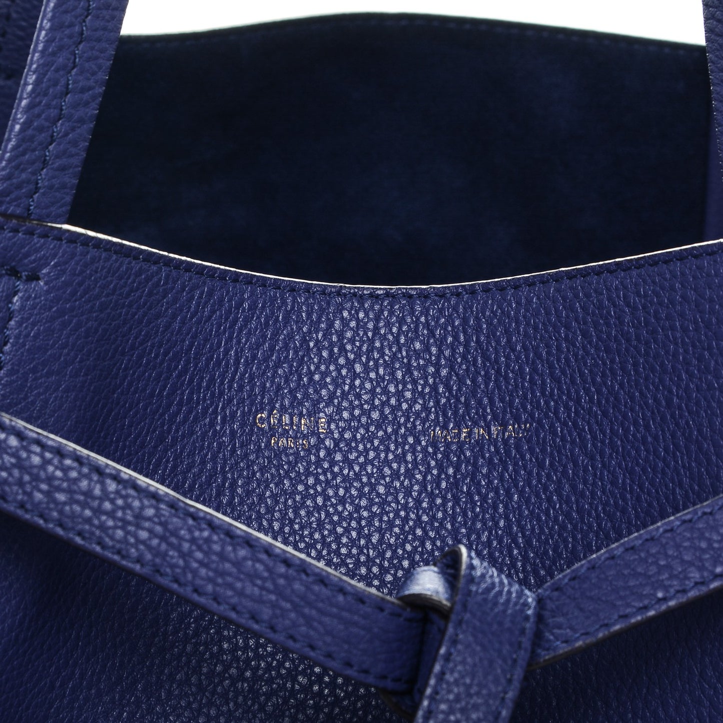 Soft Grained Calfskin Medium Belt Cabas Phantom Indigo