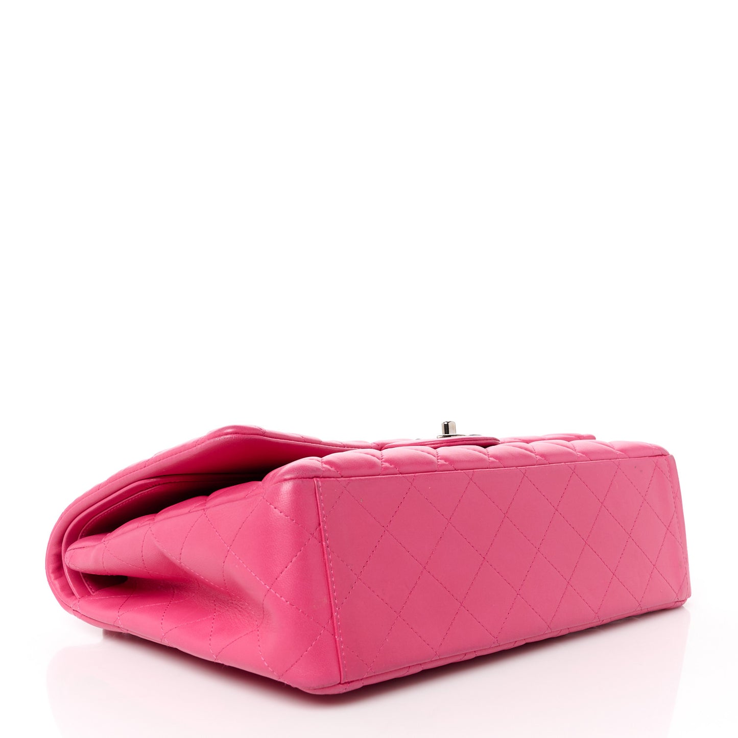 Lambskin Quilted Maxi Double Flap Fuchsia