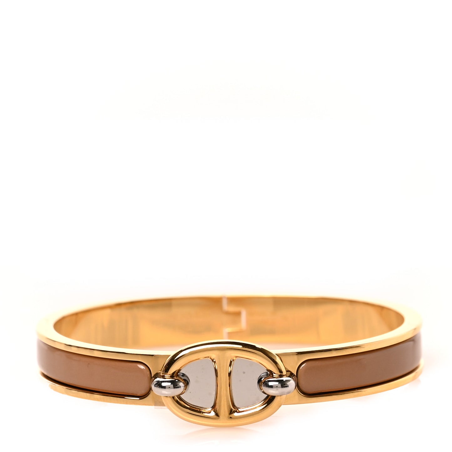 Enamel Mini Farandole Clic Chaine D'Ancre Bracelet Marron Glace