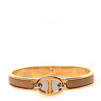 Hermes Enamel Mini Farandole Clic Chaine D'Ancre Bracelet Marron Glace 1 of 4