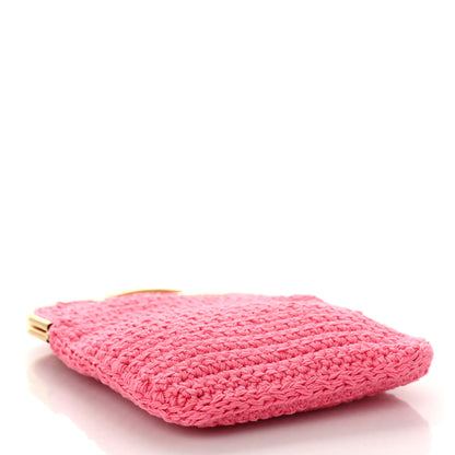 Fendi Fabric Crochet Baguette Phone Bag Rosa 4 of 8