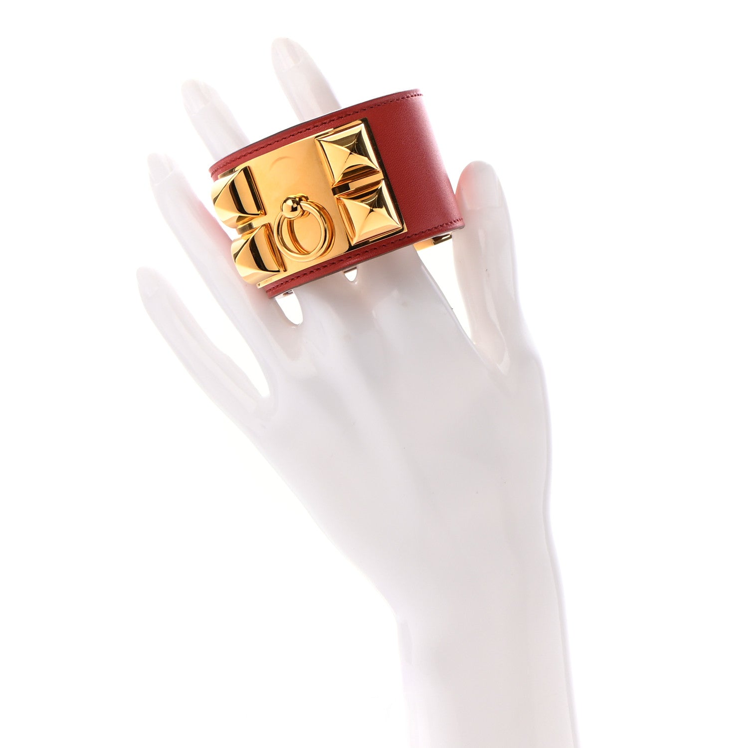 Hermes Swift Collier de Chien CDC Bracelet L Vermillion 2 of 13